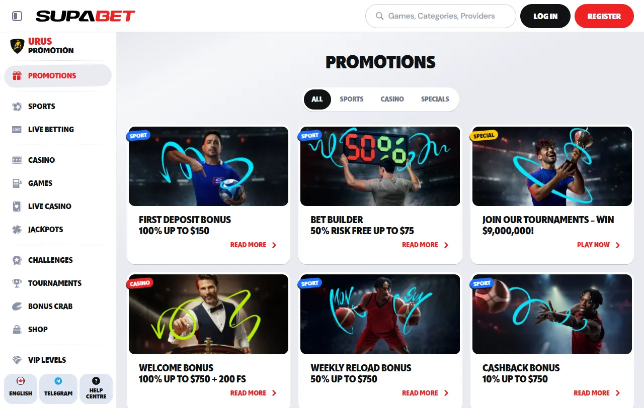 Promoções e bônus de boas-vindas Supabet Casino Brasil