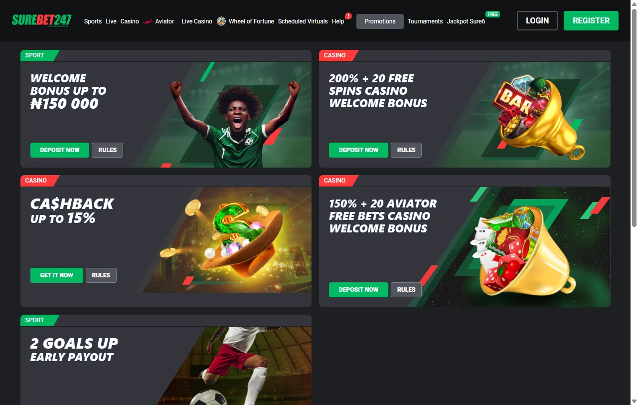 Bônus de boas-vindas e promoções no SureBet247 Casino Brasil
