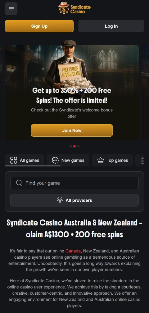 Experiência de jogo móvel otimizada do Syndicate Casino Brasil em smartphone e tablet
