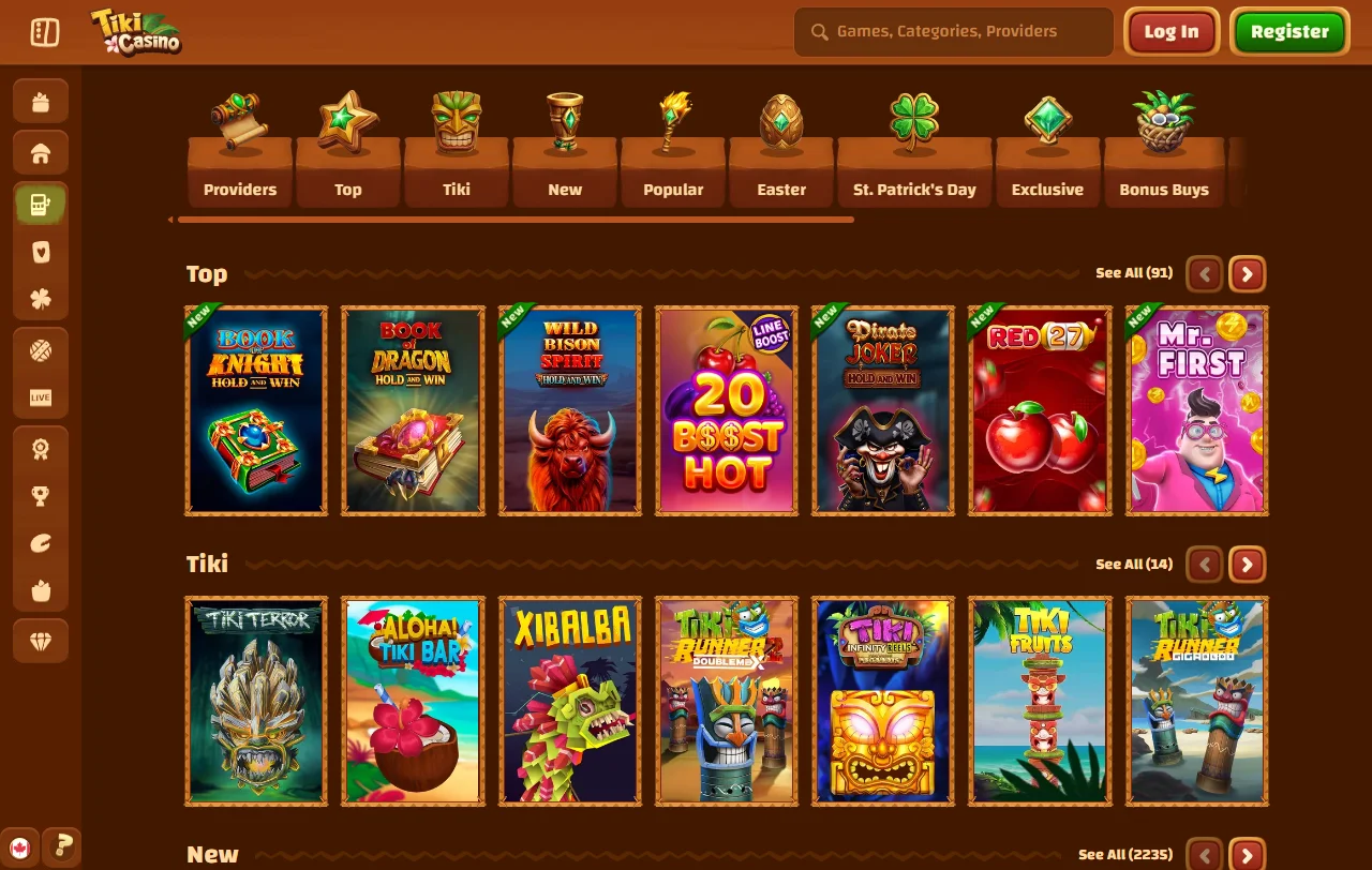 Promoções bônus e ofertas especiais Tiki Casino Brasil