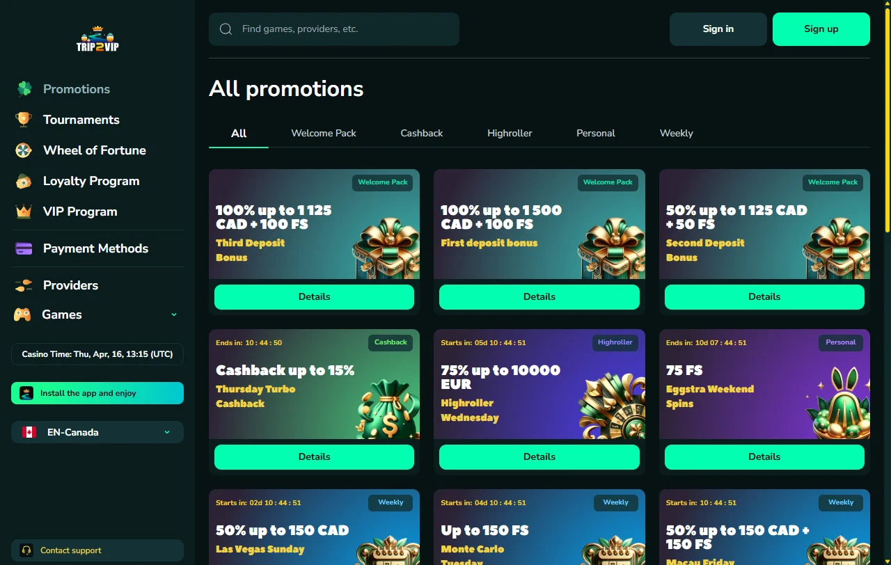 Slots mesas e jogos ao vivo no Trip2Vip Casino Brasil catálogo