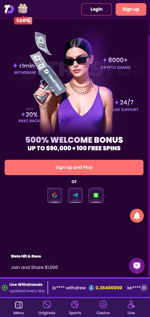 Jogos móveis acessíveis Trust Dice Casino Brasil