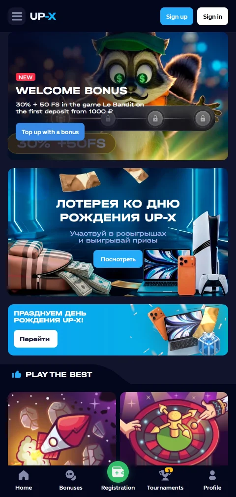 Up-X Casino Brasil em dispositivos móveis — experiência de jogo otimizada