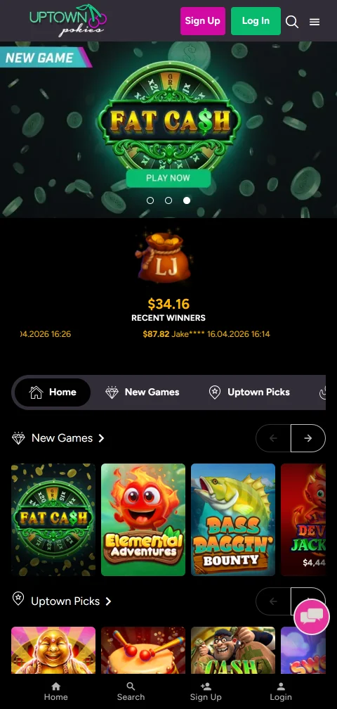 Jogos mobile responsivos Uptown Pokies Casino Brasil acessíveis