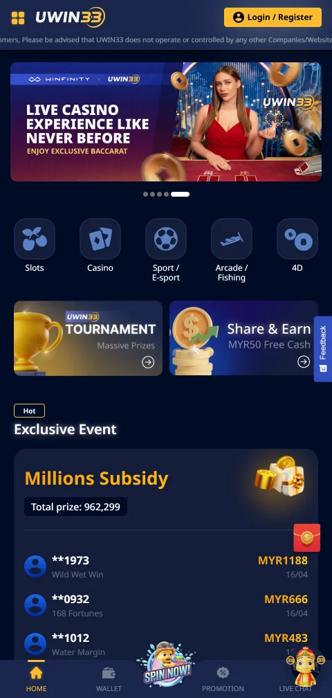 Jogos móveis acessíveis Uwin33 Casino Brasil