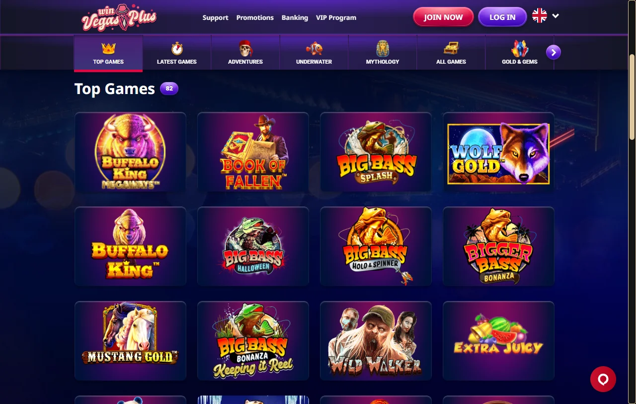 Slots e jogos variados disponíveis no VegasPlus Casino Brasil
