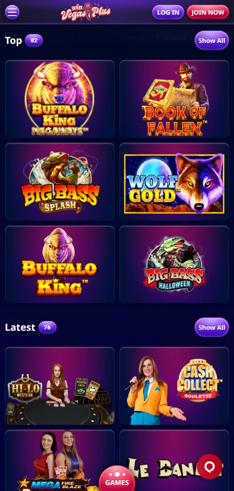 Opções depósitos saques no VegasPlus Casino Brasil mobile