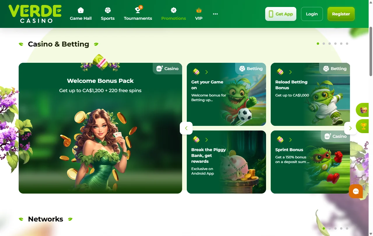 Seleção jogos e provedores principais no Verde Casino Brasil