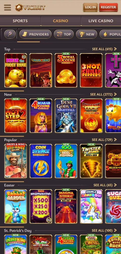 Pagamentos PIX e saques na ViciBet Casino Brasil mobile