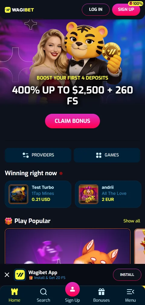Experiência mobile e acessibilidade Wagibet Casino Brasil