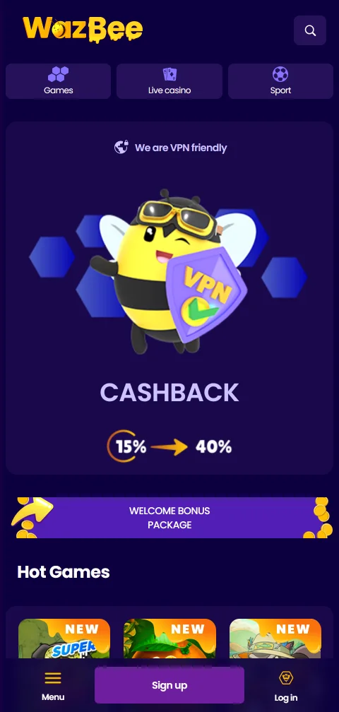 Wazbee Casino Brasil mobile com jogos e acessibilidade