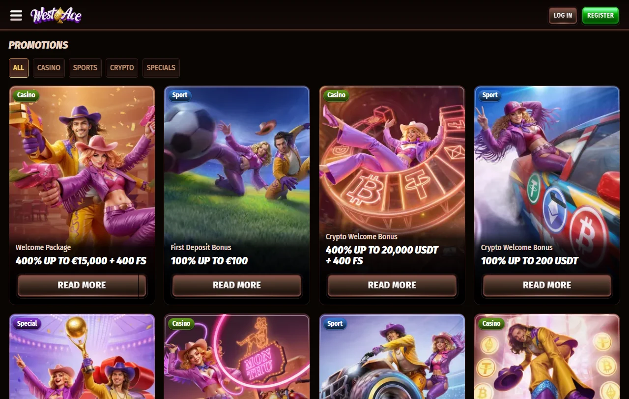 Bônus promoções e ofertas Westace Casino Brasil