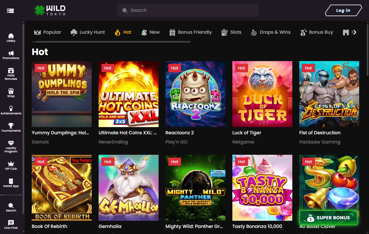 Promoções bônus e ofertas especiais Wild Tokyo Casino Brasil