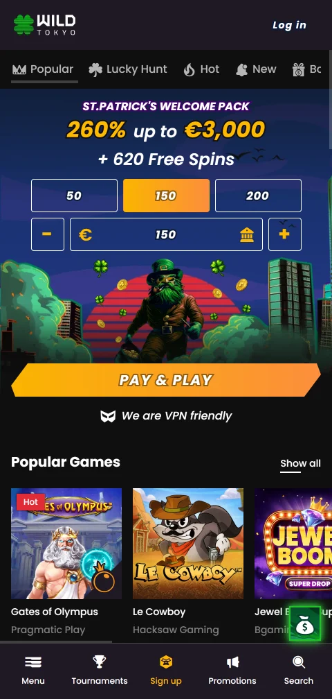 Jogos mobile acessíveis Wild Tokyo Casino Brasil em celular