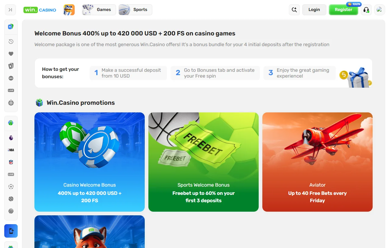 Jogos slots e provedores no Win Casino Brasil