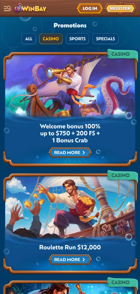 Depósitos PIX e saques no WinBay Casino Brasil mobile