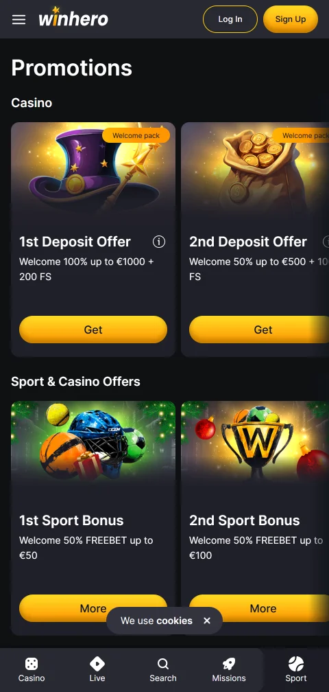 Pagamentos PIX e saques Winhero Casino Brasil celular