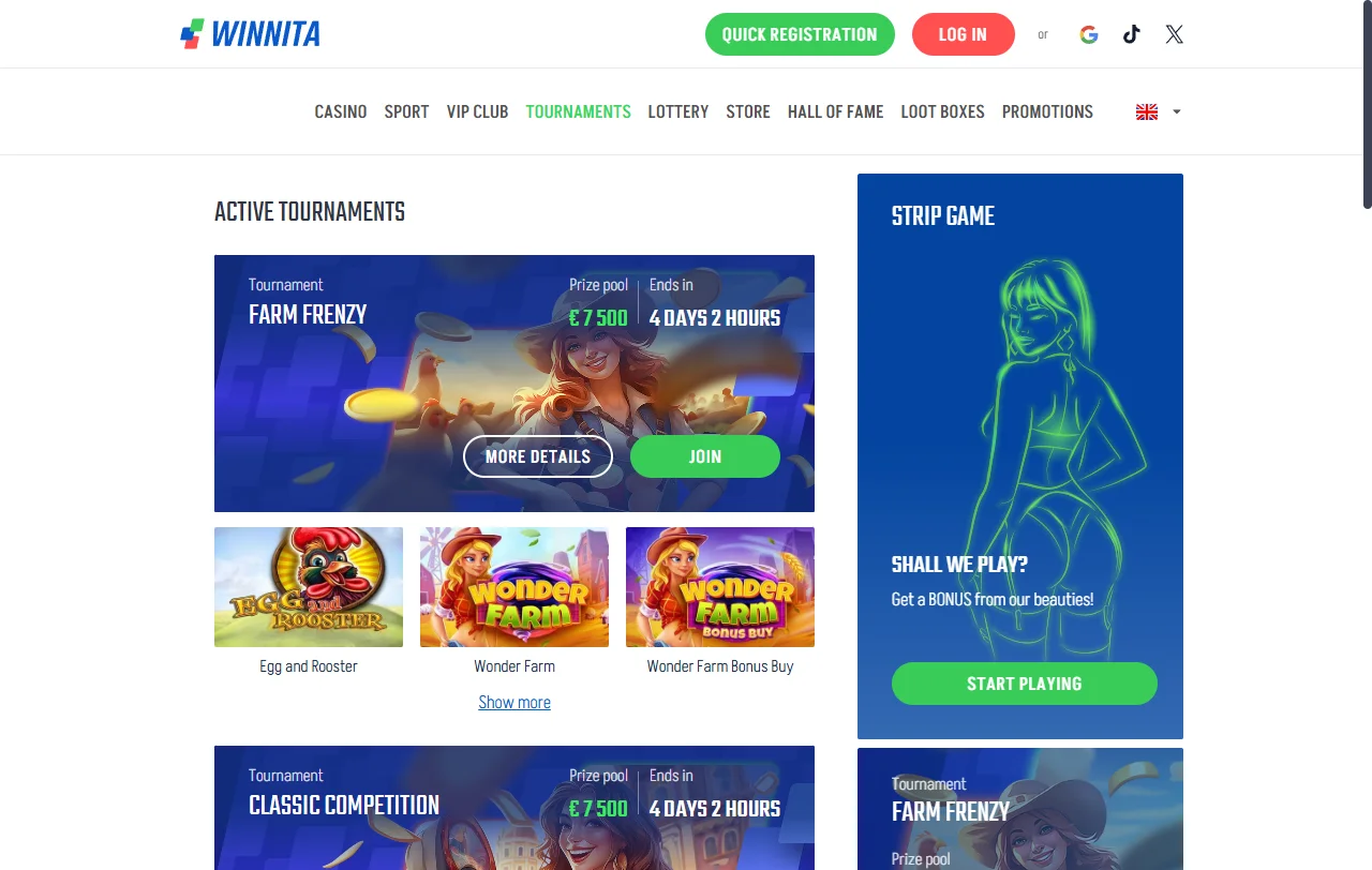 Catálogo de jogos Winnita Casino Brasil com slots, mesa ao vivo e títulos instantâneos de múltiplos provedores