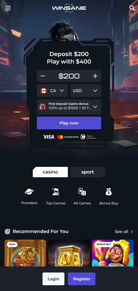 Jogos mobile acessíveis Winsane Casino Brasil smartphones