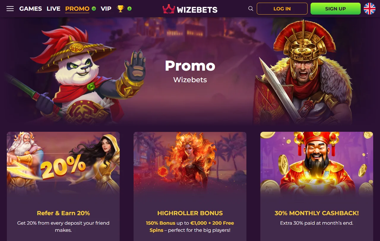 Bônus promoções ofertas Wizebets Casino Brasil boas-vindas