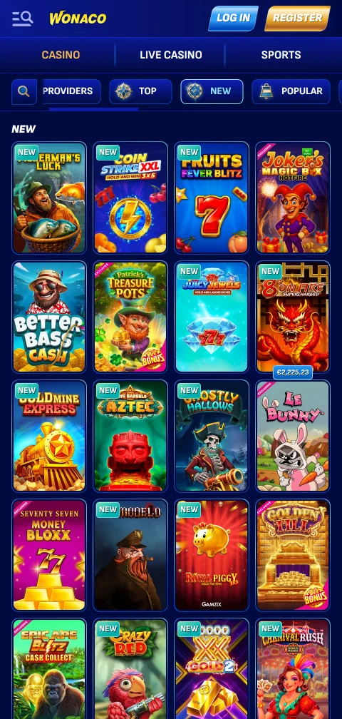 Pagamentos depósitos saques Wonaco Casino Brasil mobile