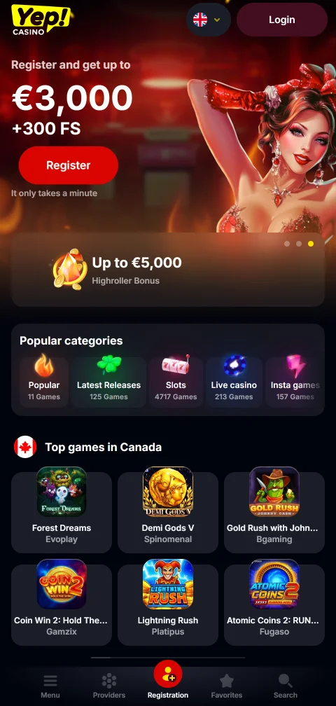 Experiência de jogo mobile otimizada em YEP Casino Brasil para smartphone