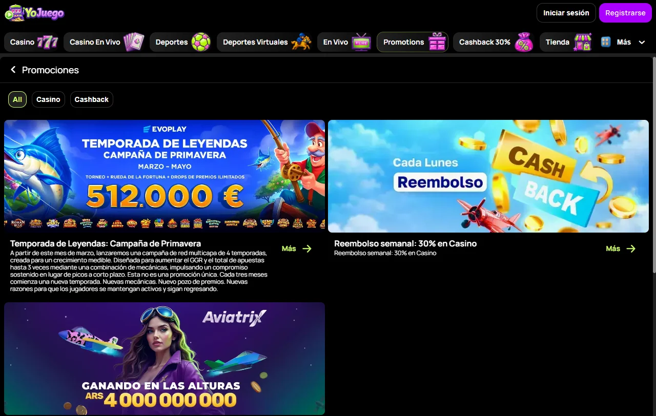Seleção jogos e provedores principais YoJuego Casino Brasil
