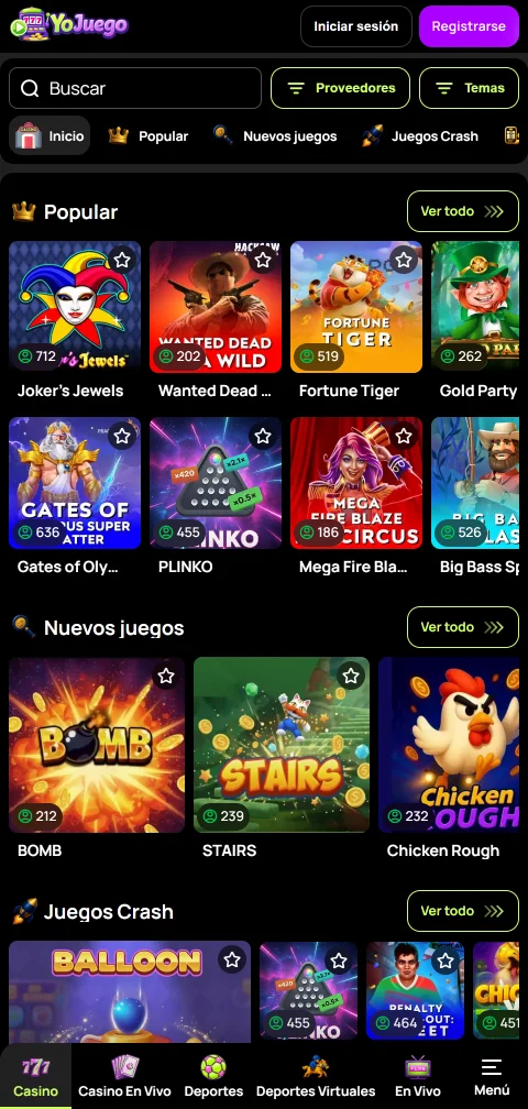 Jogos mobile responsivo YoJuego Casino Brasil acessível
