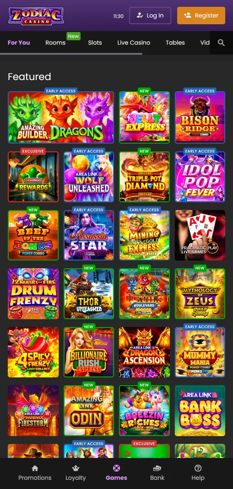 Jogos mobile acessíveis Zodiac Casino Brasil smartphones